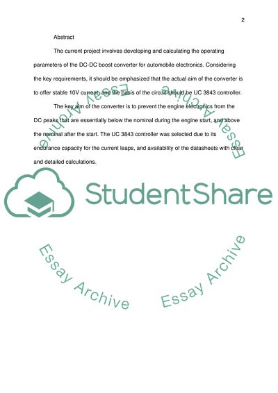 Calculating the Operating Parameters of the DC-DC Boost Converter for Automobile Electronics