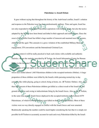 Palestinian vs Israeli Debate