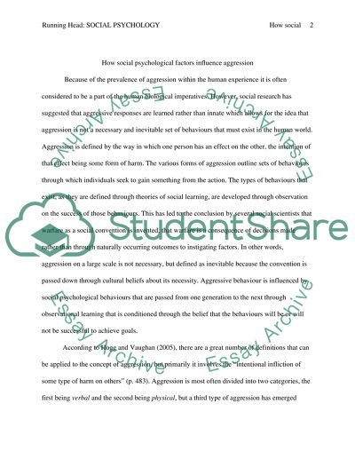 Psychology of Aggressive Behavior