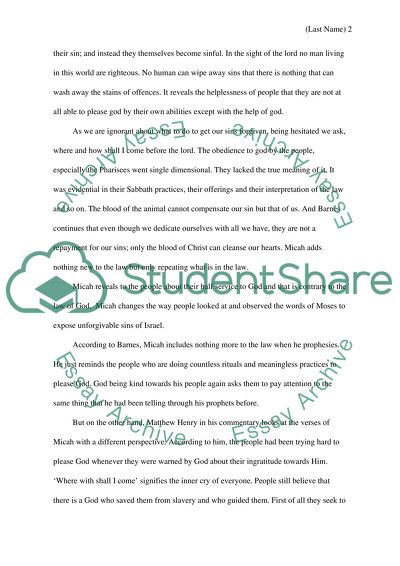 Biblical Exegetical - Interpretations on Micah