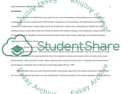 Jean Watsons Theory of Caring