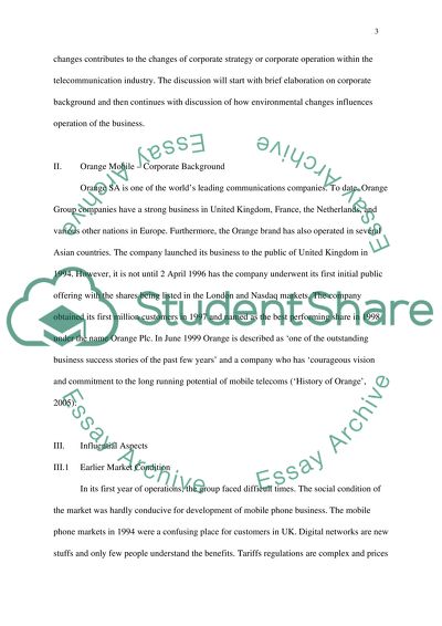 Economic and Political Environment of Orange Mobile