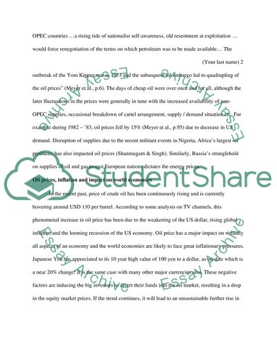 Rising of Oil Prices