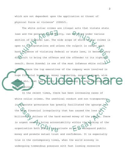 Foundations and Enforcements of White Collar Crime