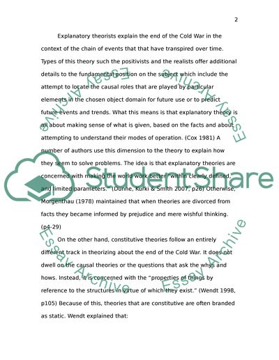 Theory and Explanation in International Relations (Honours Component)