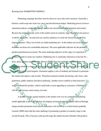 Marketing Modelling Issues