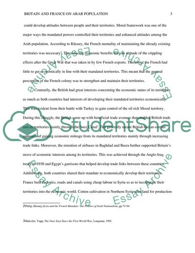 Britain and France on Arab Population