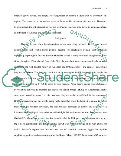 The US Involvement In The Iraq War