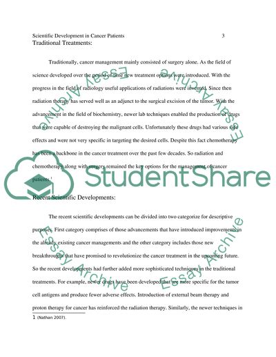Scientific Development in Cancer Patients