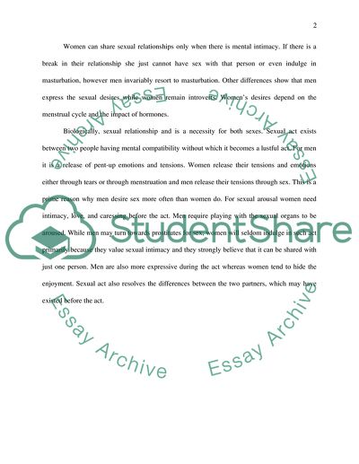 Human Sexuality: How do Men and Women Differ