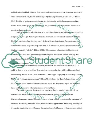 Critical analysis of ralph ellisons discrimination