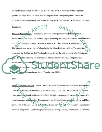 Product and Place Marketing Activities