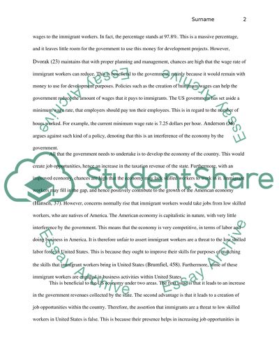 The Effect of Immigration on USA Economy