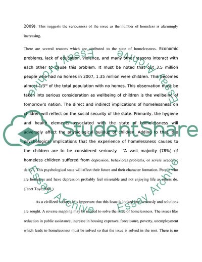 The Experience of Homelessness in Economic Terms