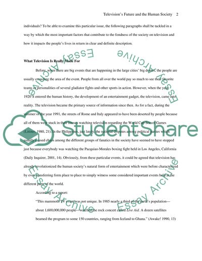 Televisions Future and the Human Society