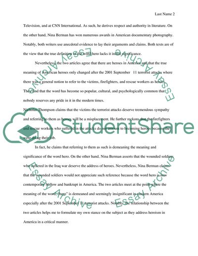Comparison Of Articles About The Terrorist Attacks