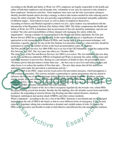 Fire and Rescue Risk Management Report