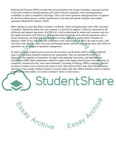 Operations Management: IKEA