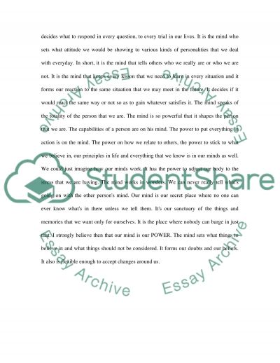 Essay on mind power