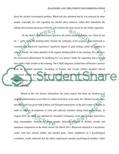 Diagnosis and Treatment Recommendations