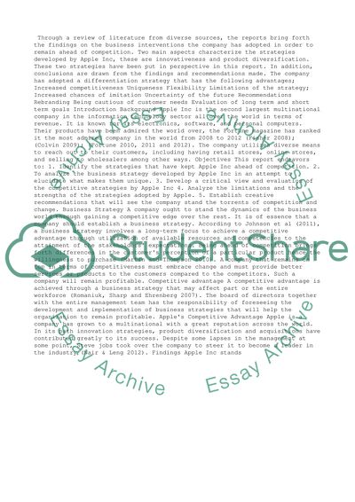 Business Strategies Adopted by Apple Inc