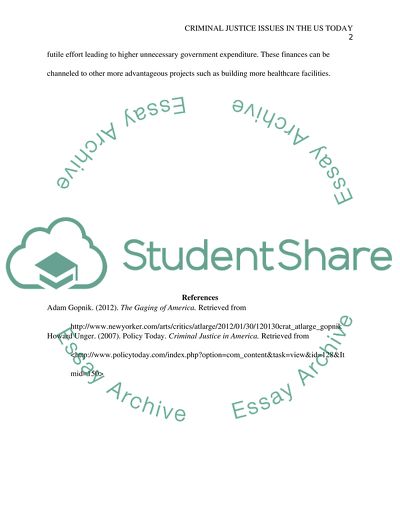 Criminal Justice Issues in the US Today