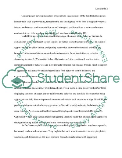 Nature versus Nurture