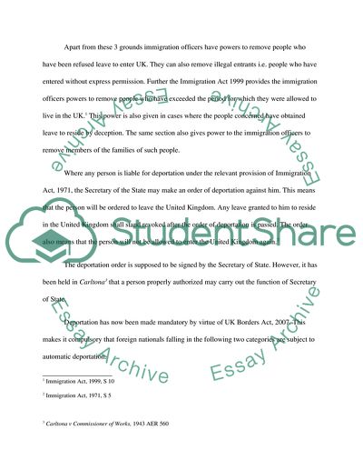 The Issues of Deportation in the UK