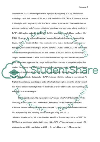 Analysis of Articles about Gallium Arsenide