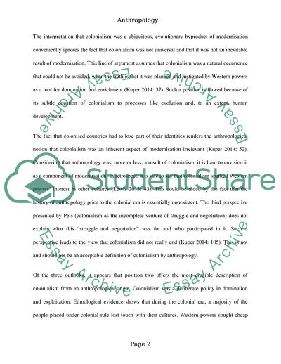 Anthropology and Colonialism