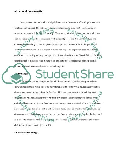 Application of the Principles of Interpersonal Communication to a Communication Scenario