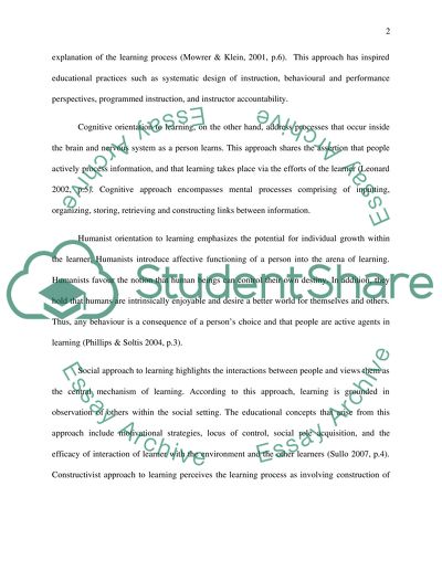 Applying theories to learning