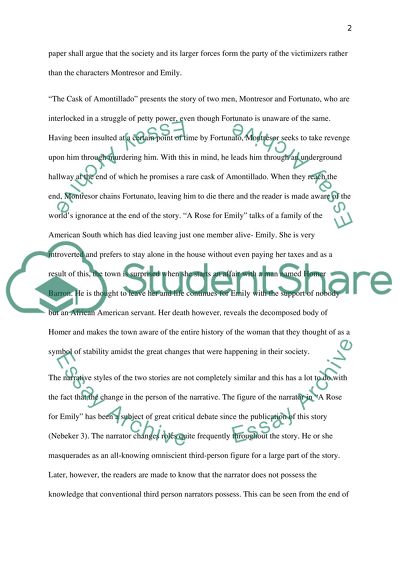 Cask of Amontillado and A Rose for Emily