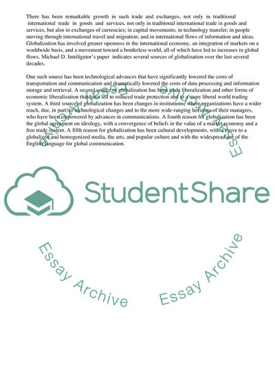 Benefits From The Globalisation