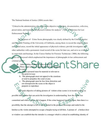 Importance of Crime Scene Photography to Law Enforcement