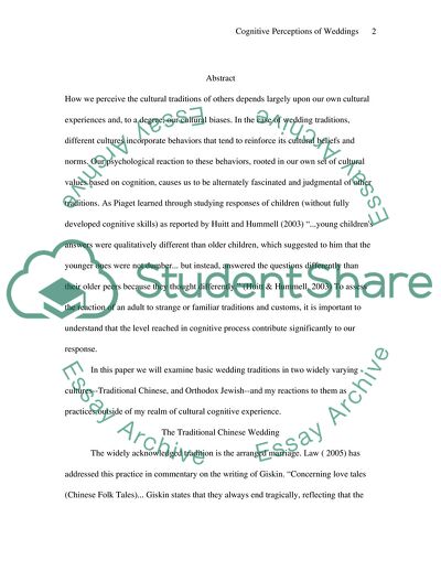 The Wedding Traditions in Two Widely Varying Cultures