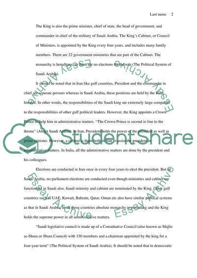The political system in Saudi Arabia