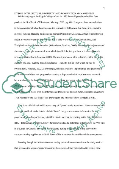 Dyson: Intellectual Property and Innovation Management