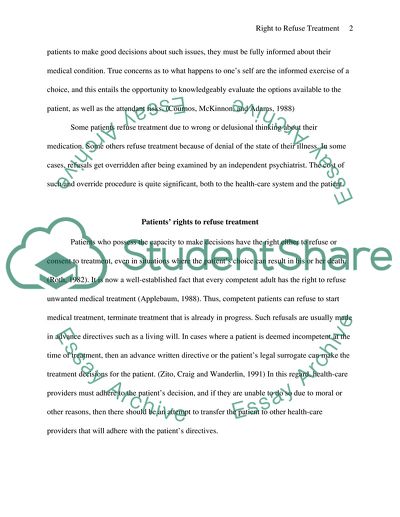 Right to Refuse Treatment