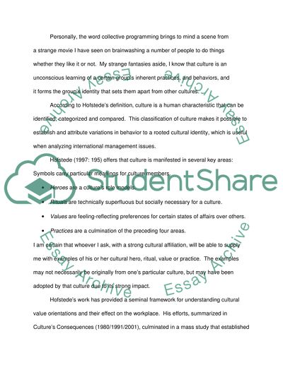 Cultural Differences and People Management: Reflective Diary