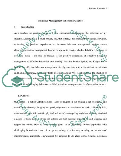 Behaviour Management In School