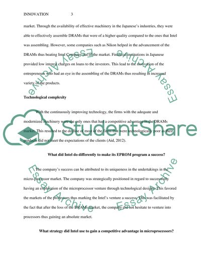 Intels Strategy on DRAMs and Business Decline