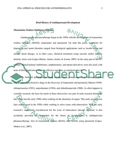 Federal Drug Administration and the Approval Process for Antidepressants