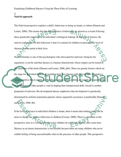 Role of Shyness and Overcoming It Essay Free Essay Example