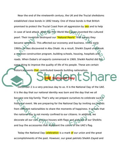 National Day In U A E Essay Example Topics And Well Written Essays 250 Words