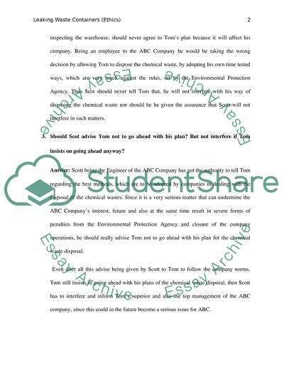 Leaking waste containers ( ethics )