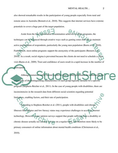 Mental Health through Internet Technology