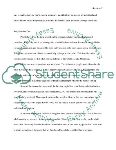 Individualism and Capitalism Concepts