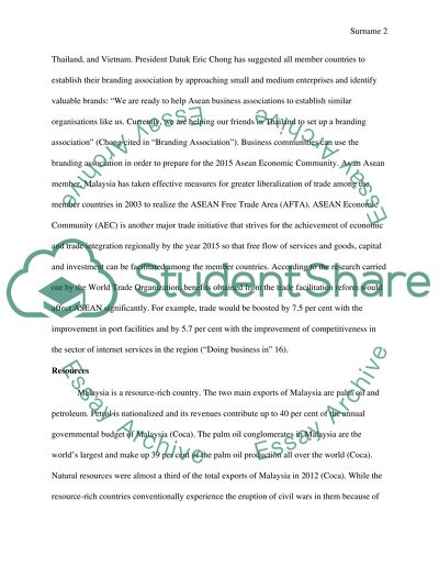 Country Study on Malaysia