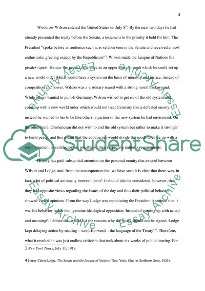 Why did the United States fail to sign the Treaty of Versailles